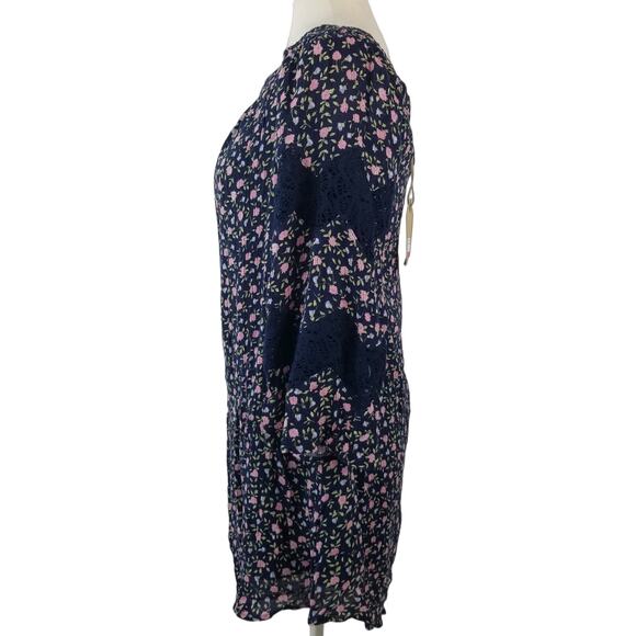 True Craft Blue Pink Green Floral Tunic Top Dress NEW Size XS - Picture 2 of 6